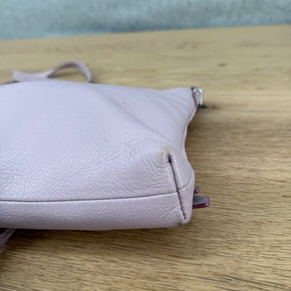 Fossil Dawson Leather Crossbody Bag Light Purple Lilac Top Zip Messenger Casual - Picture 7 of 15
